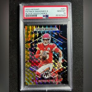2023 Mosaic Black Gold Choice /8 PATRICK MAHOMES #251 PSA 10 GEM MINT (POP 1)